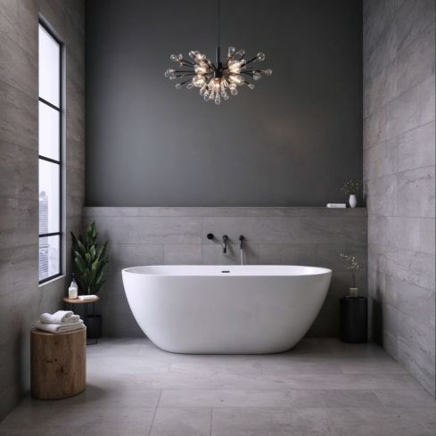 Girona Matt White Compact Freestanding Stone Bath 1400mm