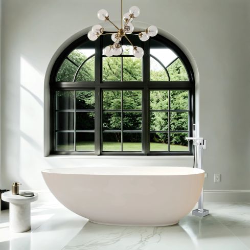 Huesca Matt White Freestanding Stone Bath 1800mm