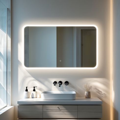 Catolico Rectangular LED Bathroom Mirror 120x70cm