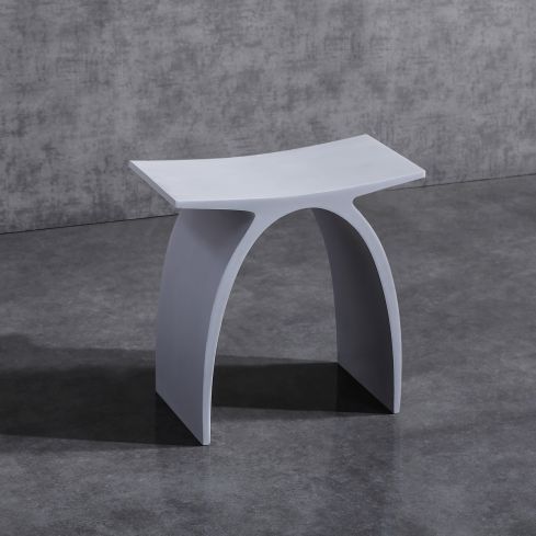 Matt White Stone Bathroom Seat