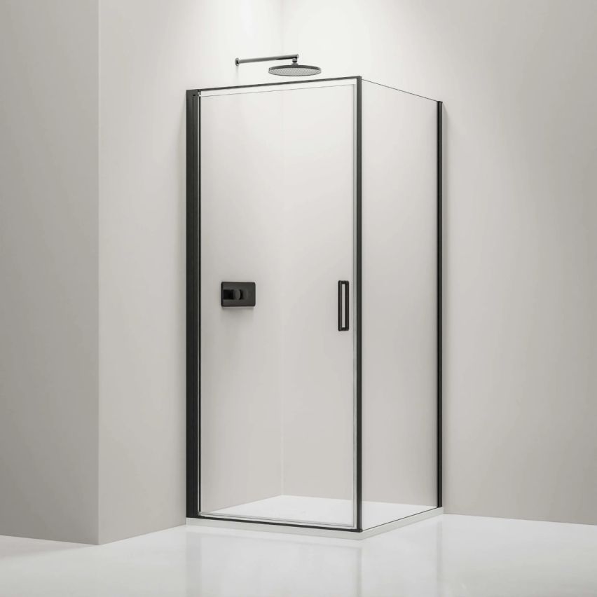 Carmen 8mm Glass Corner Shower With Black Frame - Various Sizes