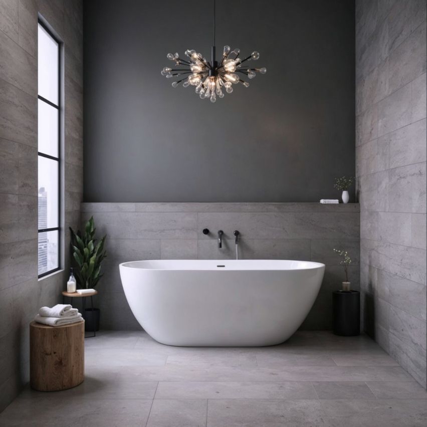 Girona Matt White Compact Freestanding Stone Bath 1400mm