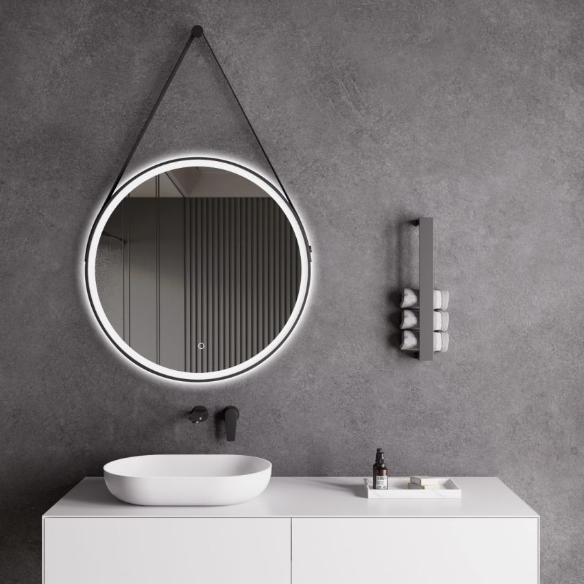 Parador Hanging Round Heated Anti-Fog LED Bathroom Mirror 60cm